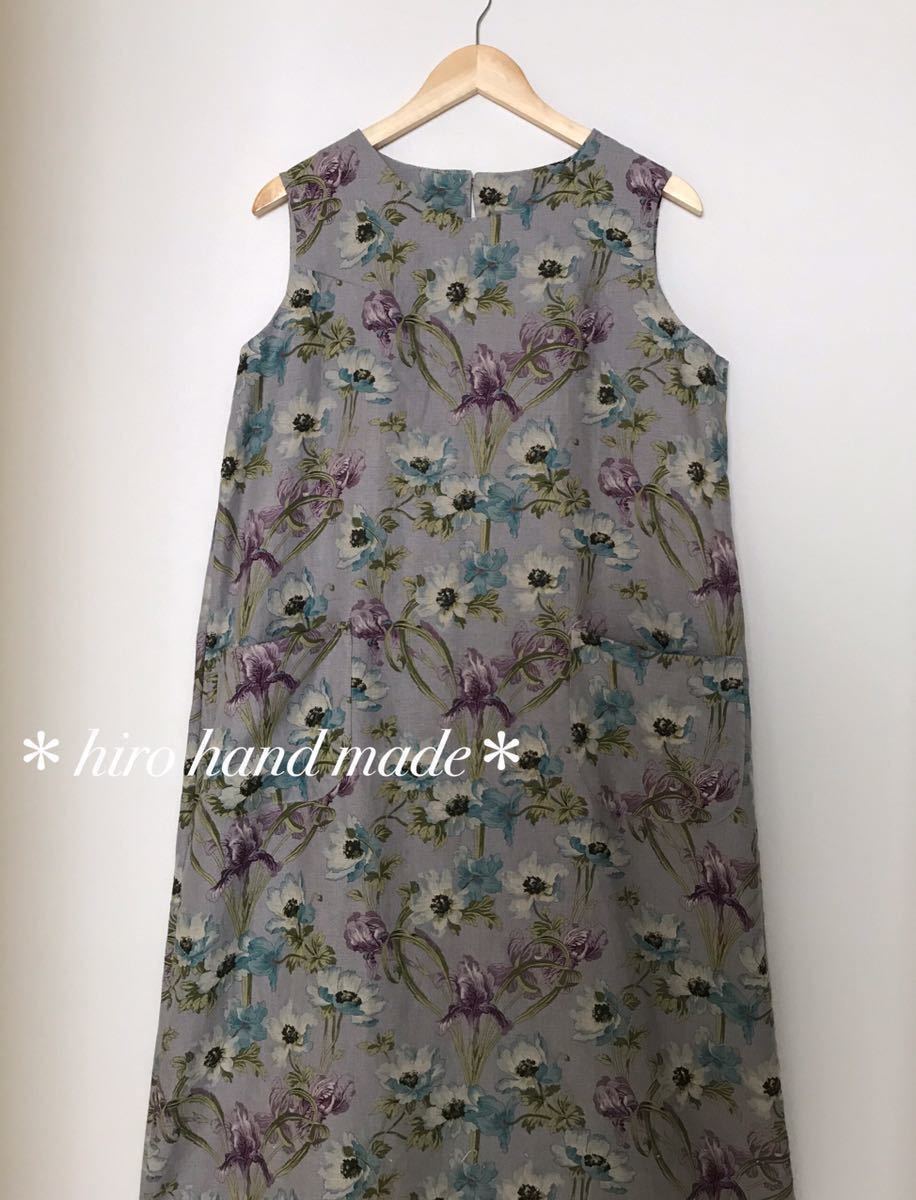ハンドメイド クラシカルフラワー Yuwa リネン100 カーディガンとの重ね着も素敵な 麻 パープル ノースリーブ ワンピース ワンピース 売買されたオークション情報 Yahooの商品情報をアーカイブ公開 オークファン Aucfan Com