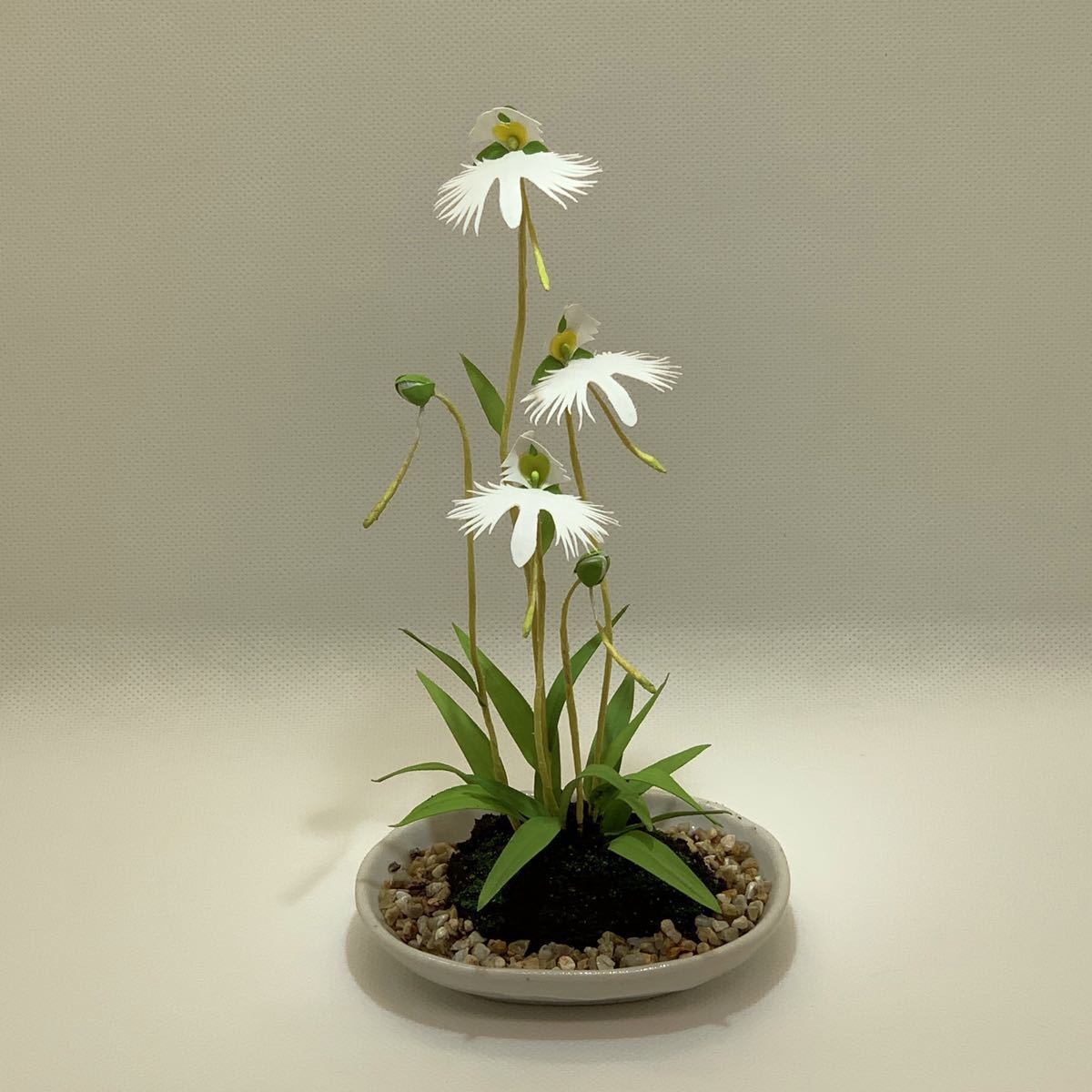 ハンドメイド アートフラワー 盆栽 鷺草 サギソウ C 完成品 売買されたオークション情報 Yahooの商品情報をアーカイブ公開 オークファン Aucfan Com