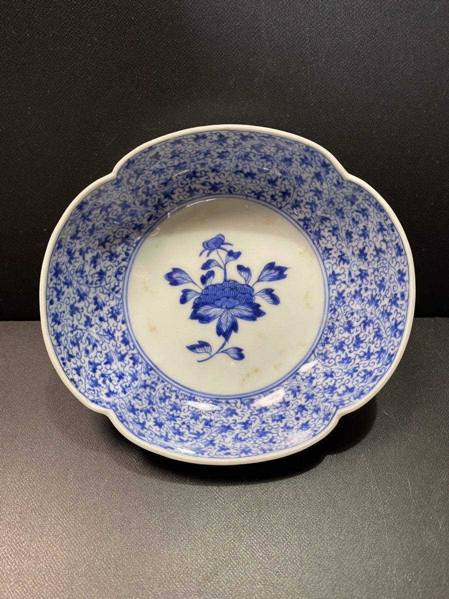 人気，定番人気 孝 古伊万里染付 萩唐草文木瓜形皿(染付)｜売買されたオークション情報、yahooの商品情報をアーカイブ公開 - オークファン 伊万里、有田
