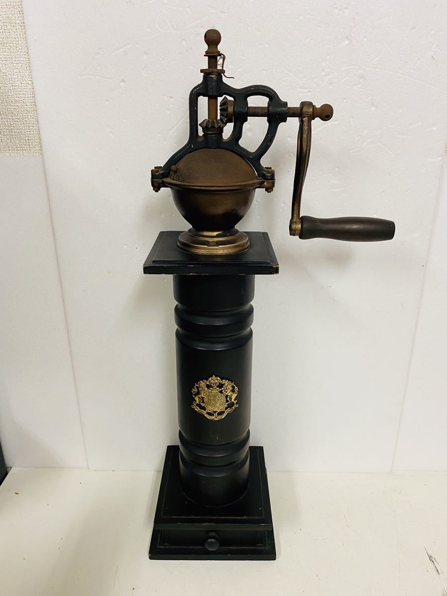 【最安値，大人気】 訳あり品 コーヒーミル 手動式 アンティーク メーカー不明 ロイヤルワラントマーク レトロ コーヒー 高さ約56cm 品 回転確認済(手動式)｜売買されたオークション情報、yahooの商品情報をアー 手動式