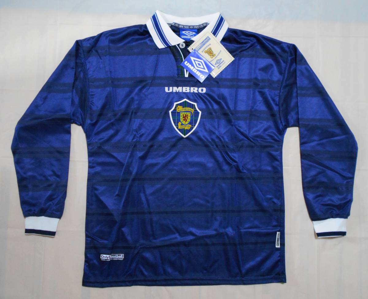 格安，2026 スコットランド代表 １９９８フランスワールドカップＨＯＭＥ長袖 ＵＭＢＲＯ Ｌサイズ表記 タグ付き ENGLAND製(その他)｜売買されたオークション情報、yahooの商品情報をアーカイブ公開 - オ ユニフォーム