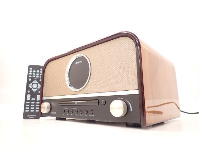 SANSUI SMS-800BT Bluetooth対応CDプレーヤー レトロ レトロ調