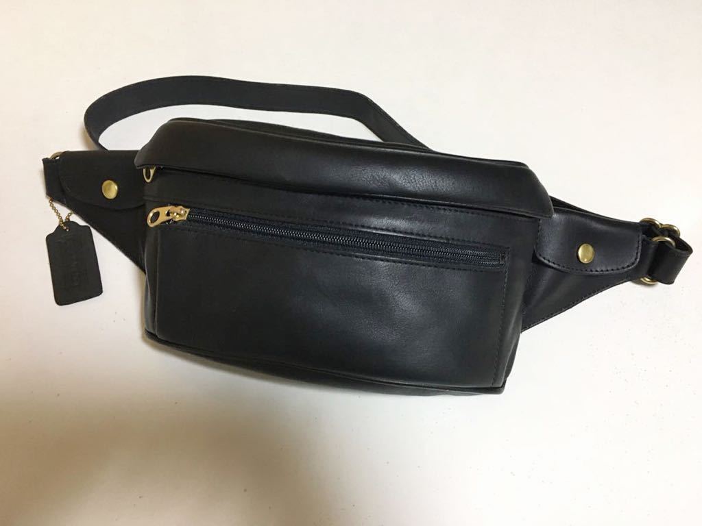 ウエストポーチ オールドコーチ ボディバッグ ブラック COACH レザー