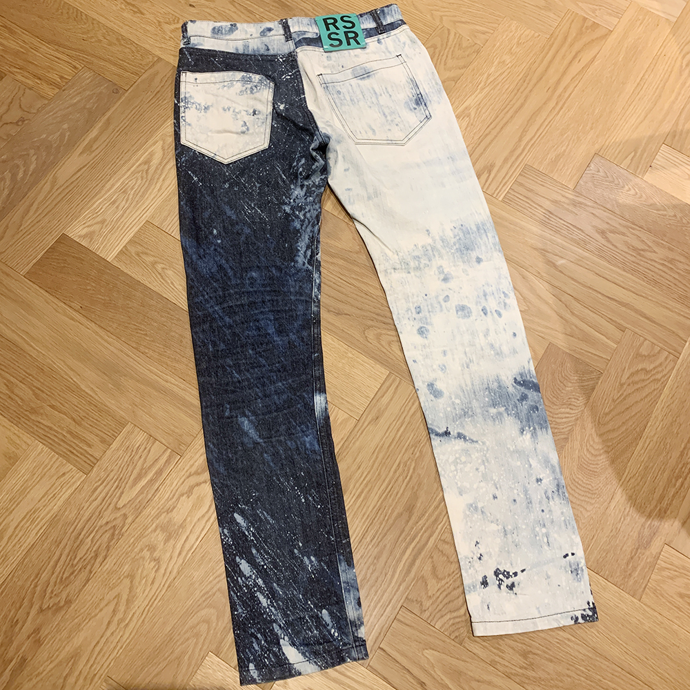 レア 10SS RAF SIMONS x STERLING RUBY BLEACHED DENIM PANT