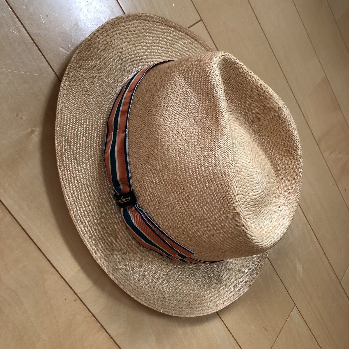 Borsalino ボルサリーノ ストローハット イタリア製 箱付 ボルサリーノ