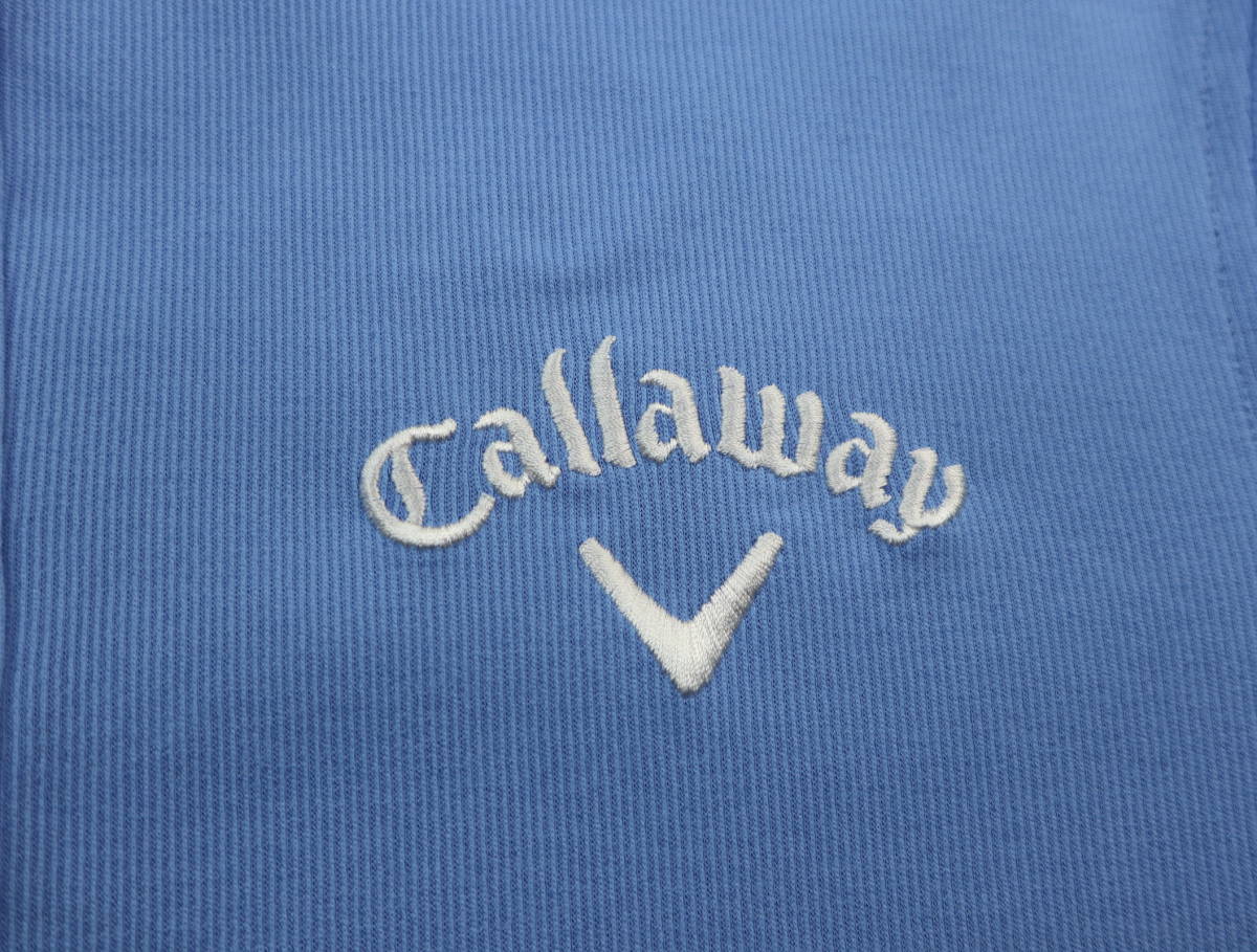 半袖ポロシャツ ポロシャツ キャロウェイ Callaway 半袖 総柄 ゴルフウェア 美品 ゴルフ L - M 美品テーラーメイド ライト 水色 シャツ・ポロシャツ（ブランドキャロウェイ・カラーブルー