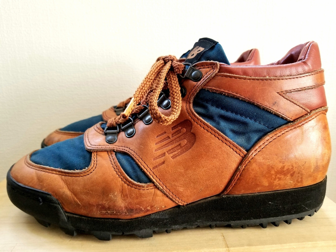 即決で送料無料 名作 レア オリジナル 80s~ USA製 NewBalance H710 US9ハーフ 27，5㎝ アメリカ製 MADEINUSA 茶 紺 黒 ビブラムソール 