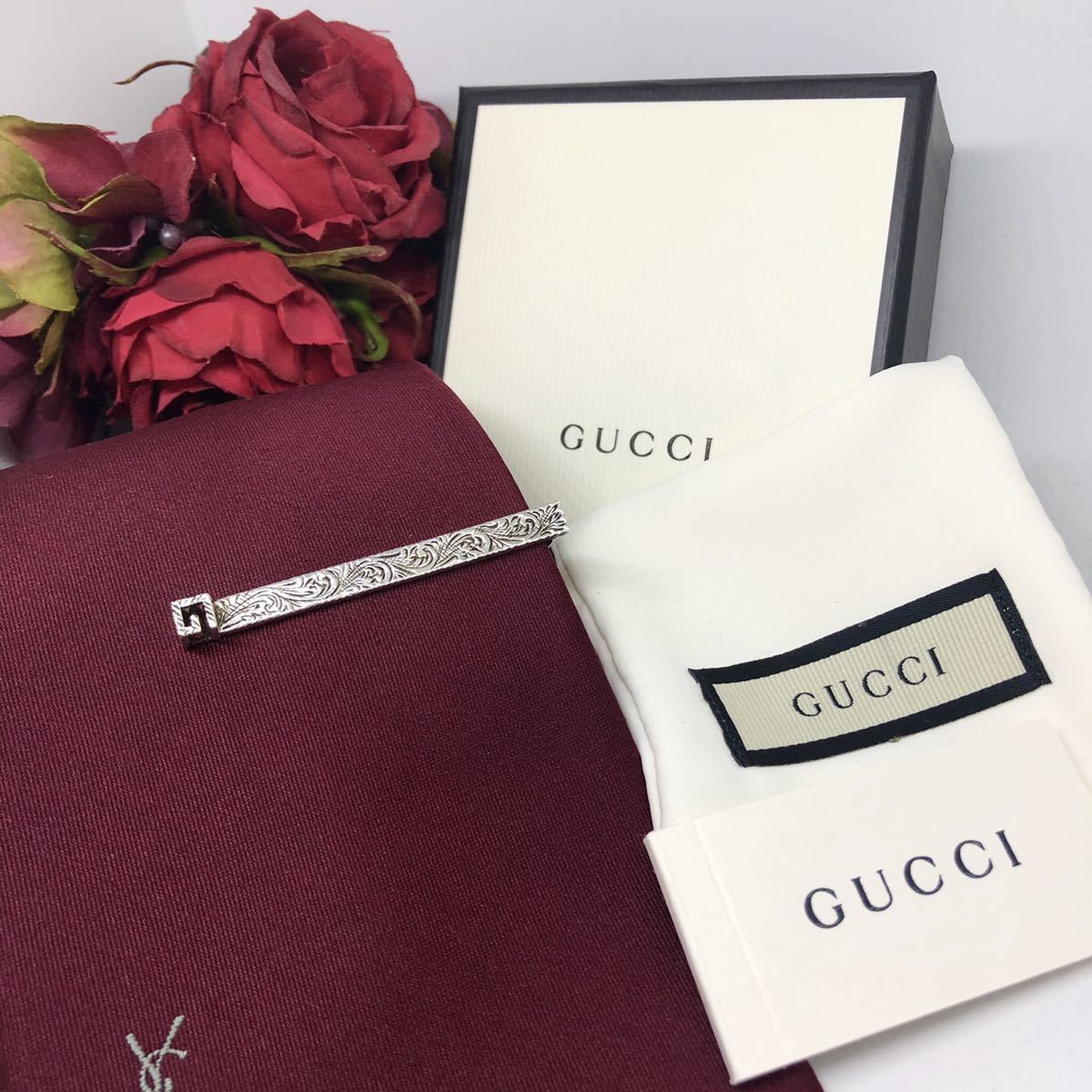 【超美品/現行】GUCCI ネクタイピン　ダイアゴナル　925 冠婚葬祭 グッチ ネクタイピン GUCCI（ネクタイピン）のフリマアイテム一覧 超美