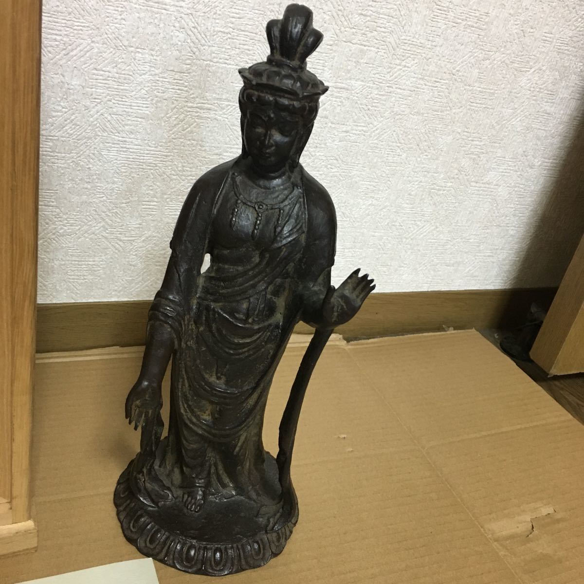 友沢正彦 ブロンズ製 | 観音菩薩仏像「和み」平成元年記念限定版 骨董