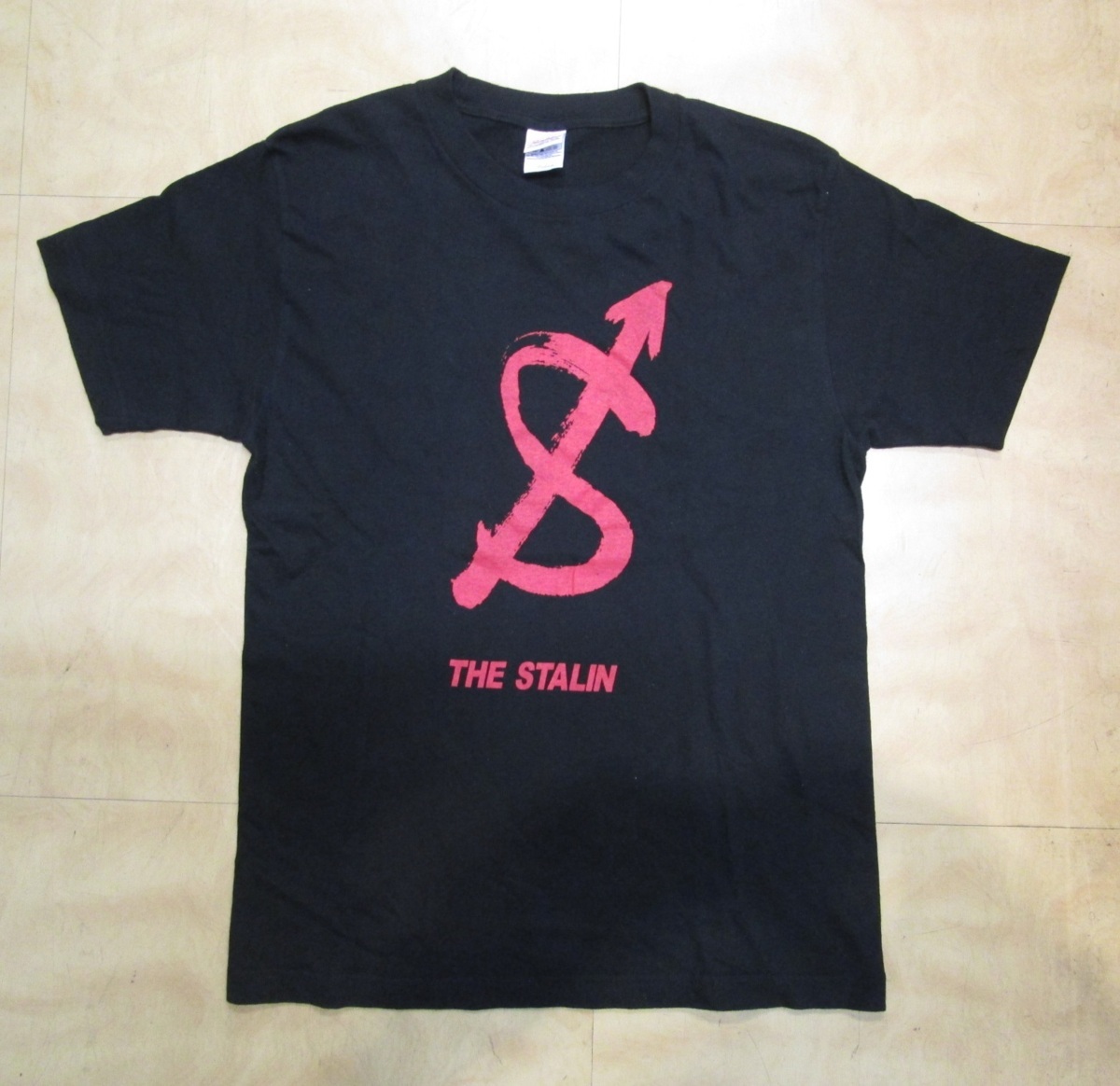 ☆THE STALIN ザ・スターリン (ブラック) 古着Tシャツ PRINTSTARタグ (Mサイズ) 遠藤ミチロウ PUNK HARDCORE バンドTシャツ