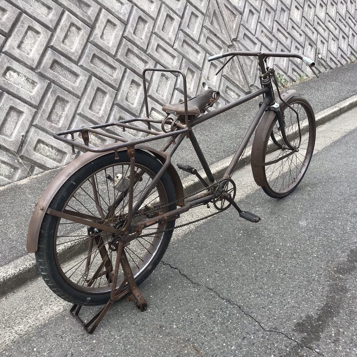 宝号 実用車 昭和20年代レトロ自転車 ロッドブレーキ 重量 運搬車 