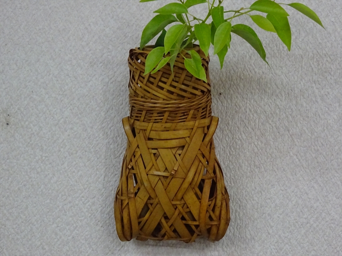 花入 蝉籠 茶道具 白竹 虎竹 蝉 花籠（はなかご） 虎竹