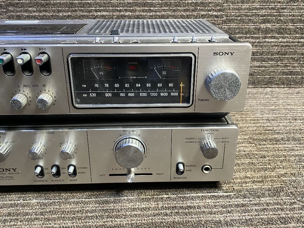 □□ SONY カセットデンスケ CF-2700D + アンプ TA1700 / ソニー