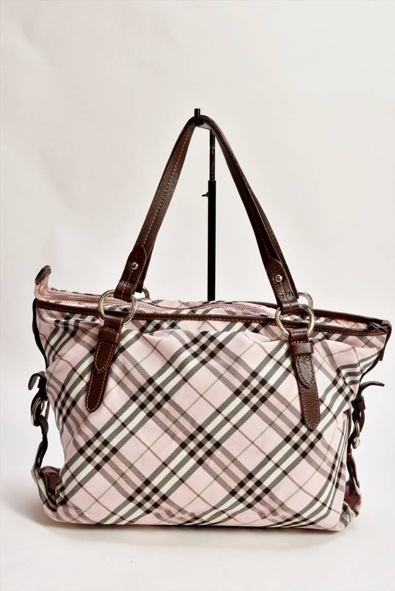 バーバリーブルーレーベル BURBERRY BLUELABEL トートバッグ ピンク 