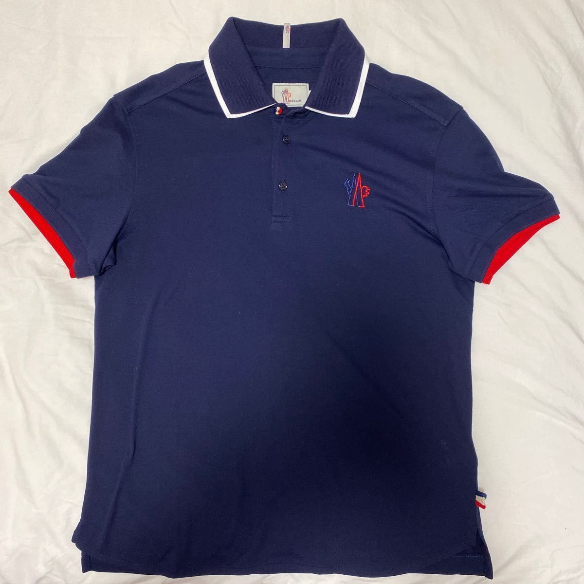新品8.5万MONCLER モンクレール メンズ Mサイズ ポロシャツ ネイビー