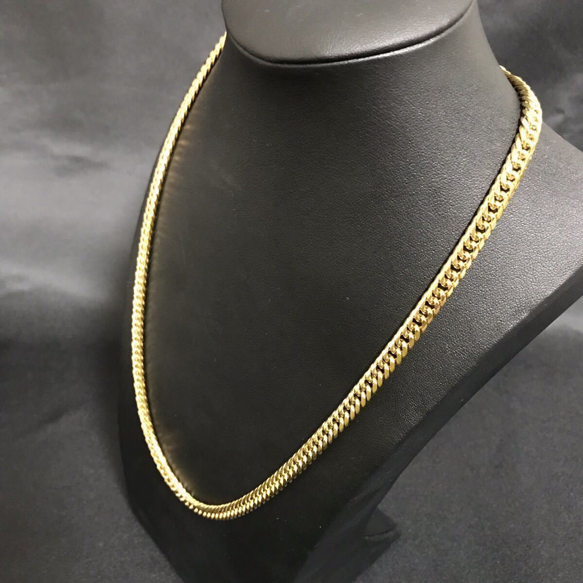 1円スタート 18K 喜平ネックレス メンズ レディース 6面ダブル チェーンネックレス ゴールドチェーン18KGP 刻印あり 遺品整理 k18 18金_1