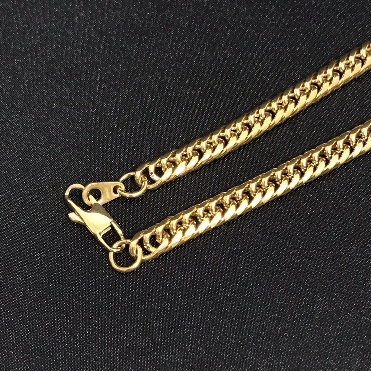 1円スタート 18K 喜平ネックレス メンズ レディース 6面ダブル チェーンネックレス ゴールドチェーン18KGP 刻印あり 遺品整理 k18 18金_3