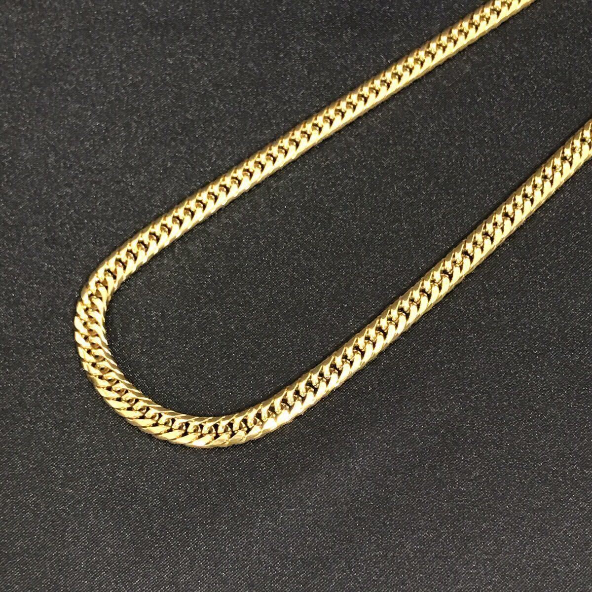 1円スタート 18K 喜平ネックレス メンズ レディース 6面ダブル チェーンネックレス ゴールドチェーン18KGP 刻印あり 遺品整理 k18 18金_4