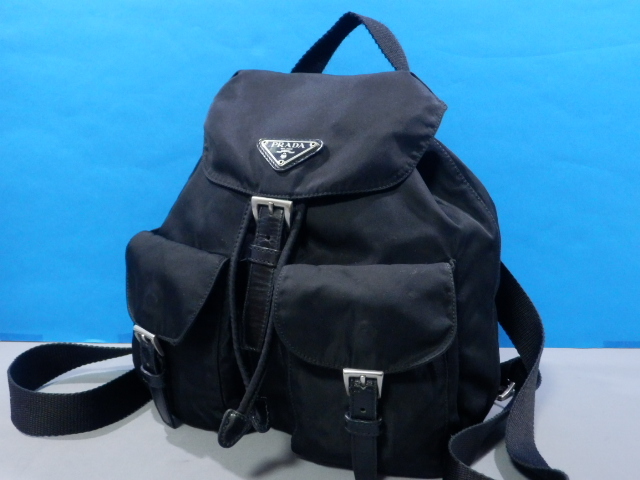 PRADA プラダ 1円 テスートナイロン バックパック リュックサック 巾着