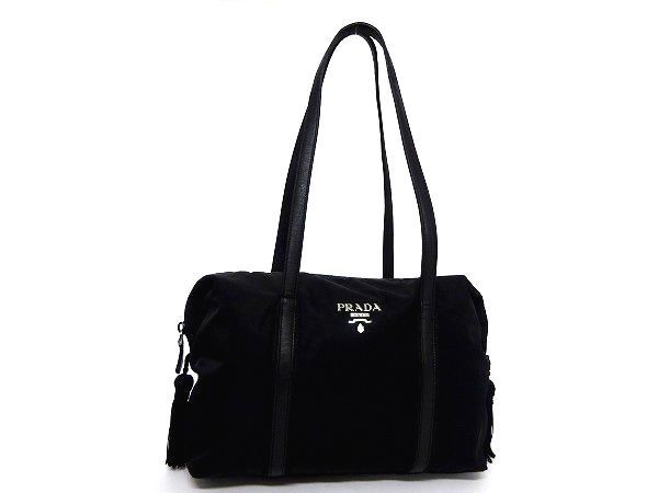 【新作，100%新品】 1円 PRADA プラダ ロゴ テスートナイロン&times;レザー シルバー金具 トートバッグ ショルダーバッグ 肩掛け ブラック系 H7611nN(ショルダーバッグ)｜売買されたオークション情報、yahooの商品情報 かばん、バッグ