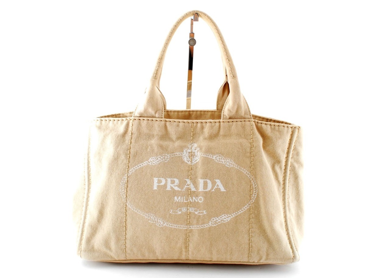 プラダ カナパ トートバッグ キャンバス ベージュ PRADA
