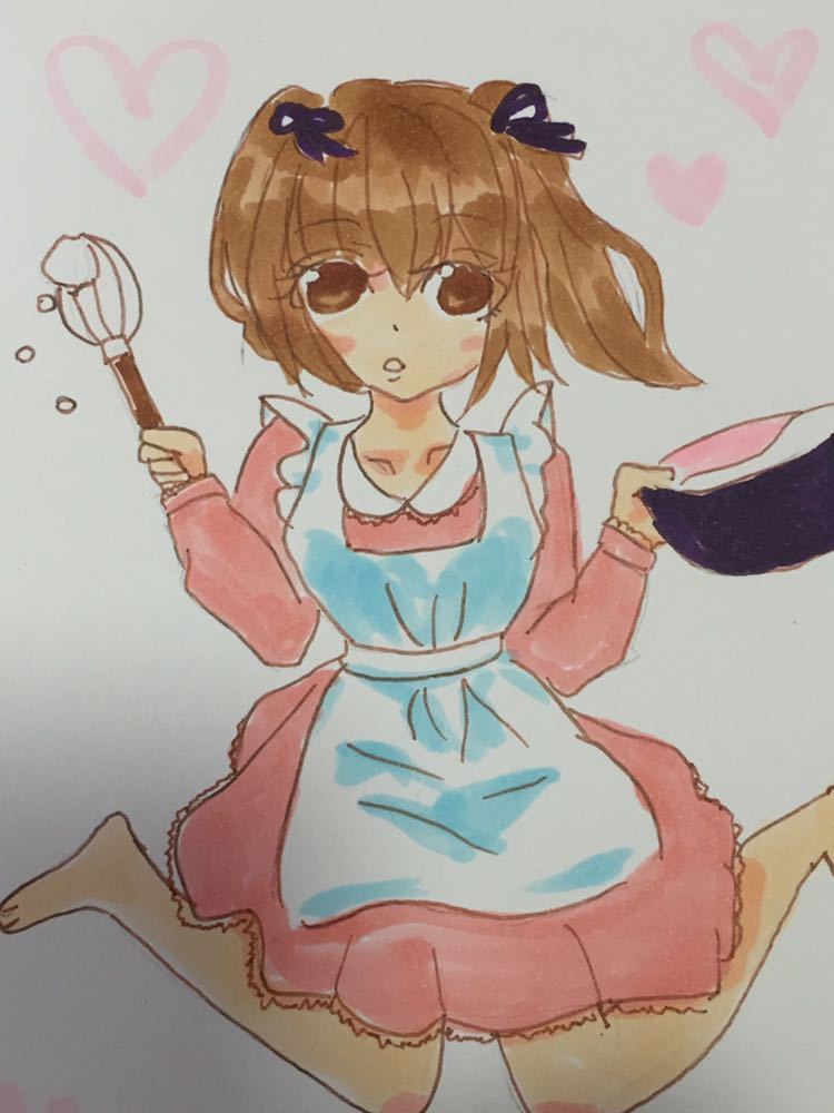 手描きイラスト お菓子作りしてる 女の子 オリジナル 手描きイラスト 売買されたオークション情報 Yahooの商品情報をアーカイブ公開 オークファン Aucfan Com