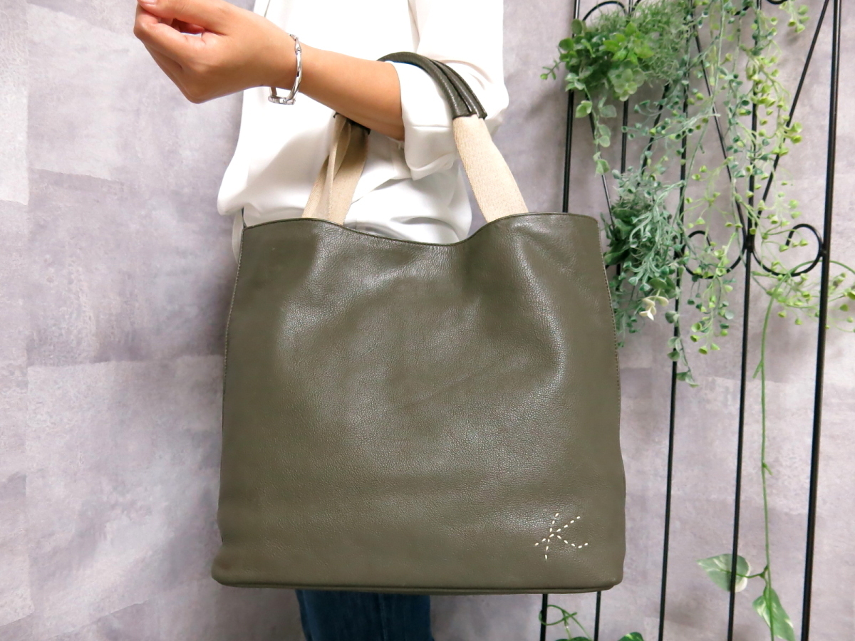 セール値下げ ○超美品○Kitamura キタムラ○キャンバス レザー 本革 