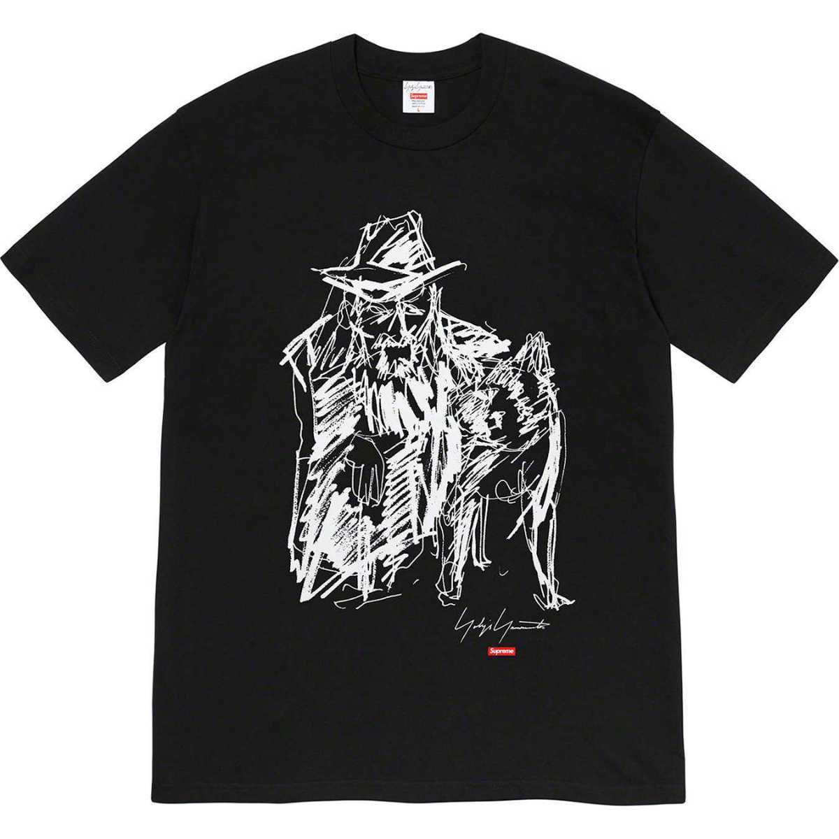 Yamamoto Supreme Yohji Scribble White Tee Wolf - Portrait yohji 