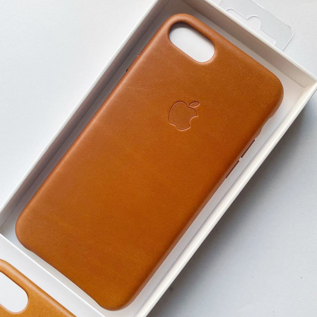 アップル純正 iPhone 7 / 8 / SE レザーケース サドルブラウン①