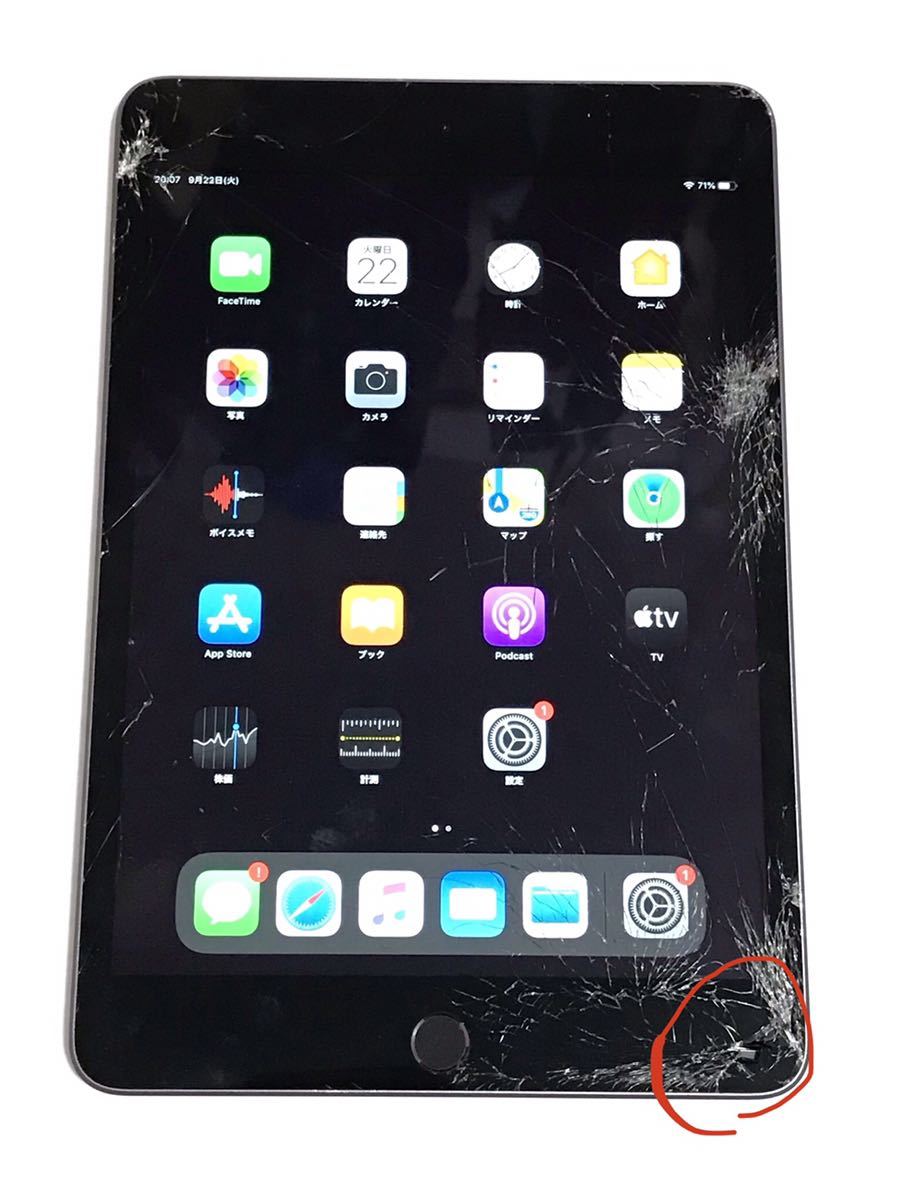 送料込み ジャンク品 液晶画面割れ 中古 Apple iPad mini 5 Wi-Fi