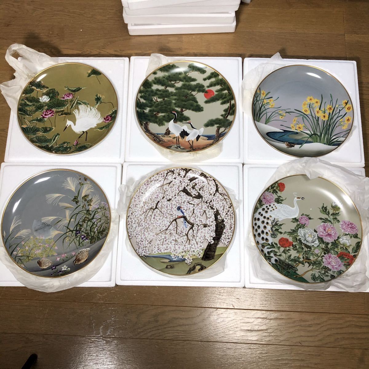 未使用 完品 フランクリンポーセリン フランクリンミントン 花鳥十二