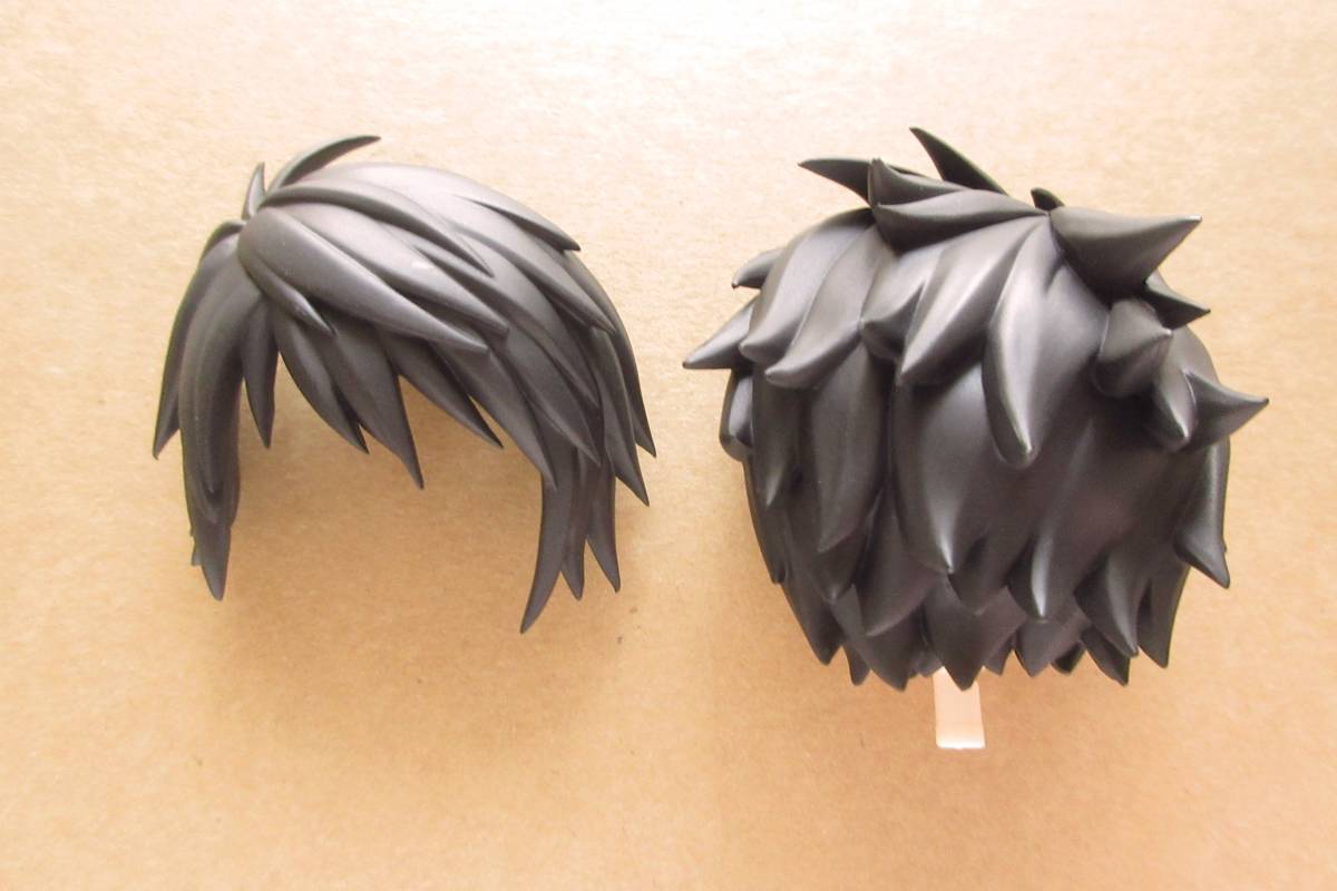 ★【パーツ/髪 頭】ねんどろいど L 2.0 1200 DEATH NOTE 黒髪 ブラック ツンツン 小畑健 オビツ