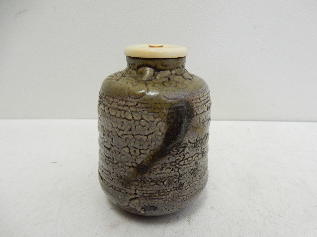 古唐津 茶入 | - 仕覆 古美術 江戸時代 ∇花∇味わい深い時代の逸品