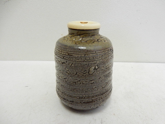 古唐津 茶入 | - 仕覆 古美術 江戸時代 ∇花∇味わい深い時代の逸品