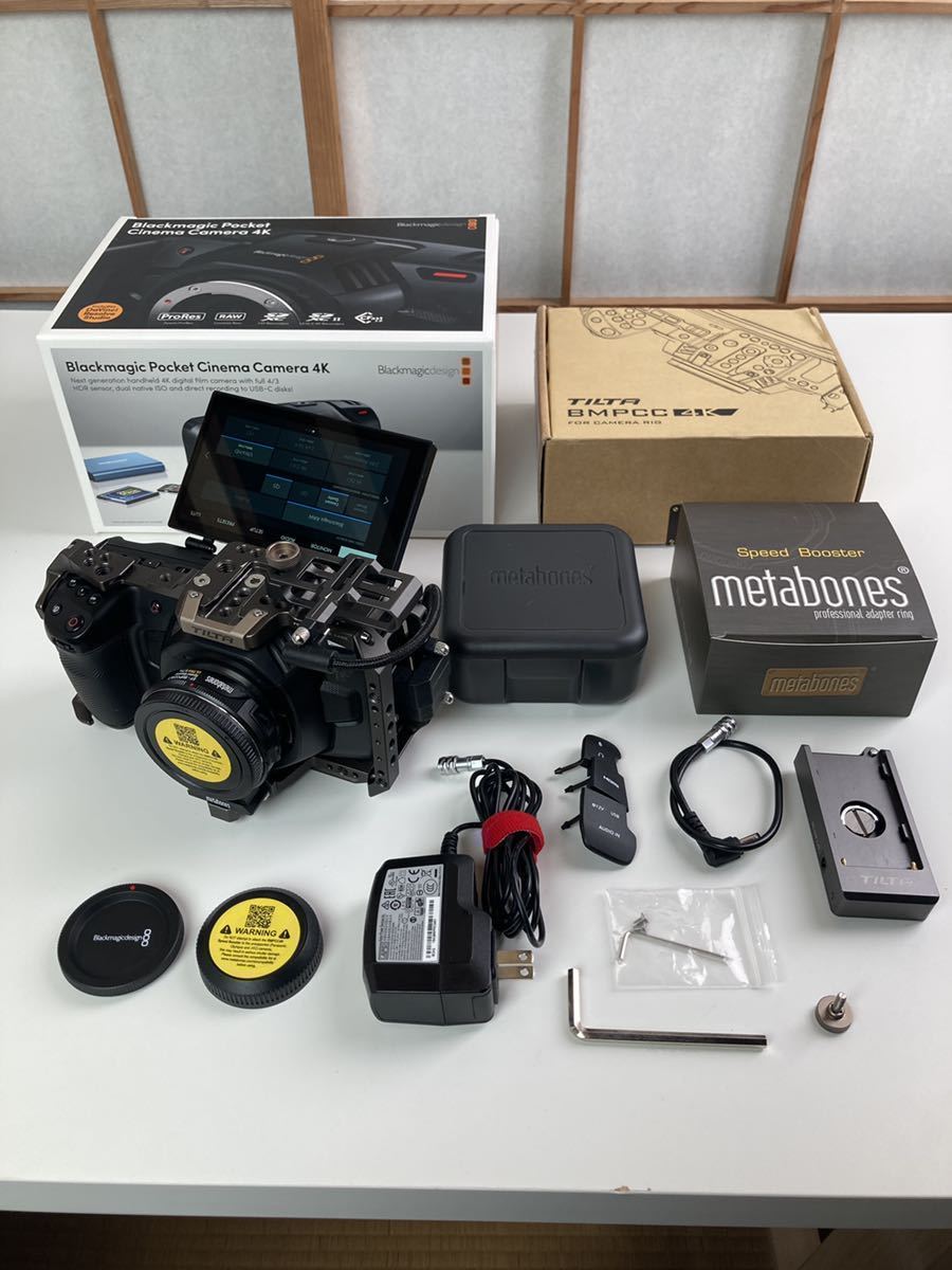 美品 BMPCC4K フリップスクリーン Metabones speed booster TILTA