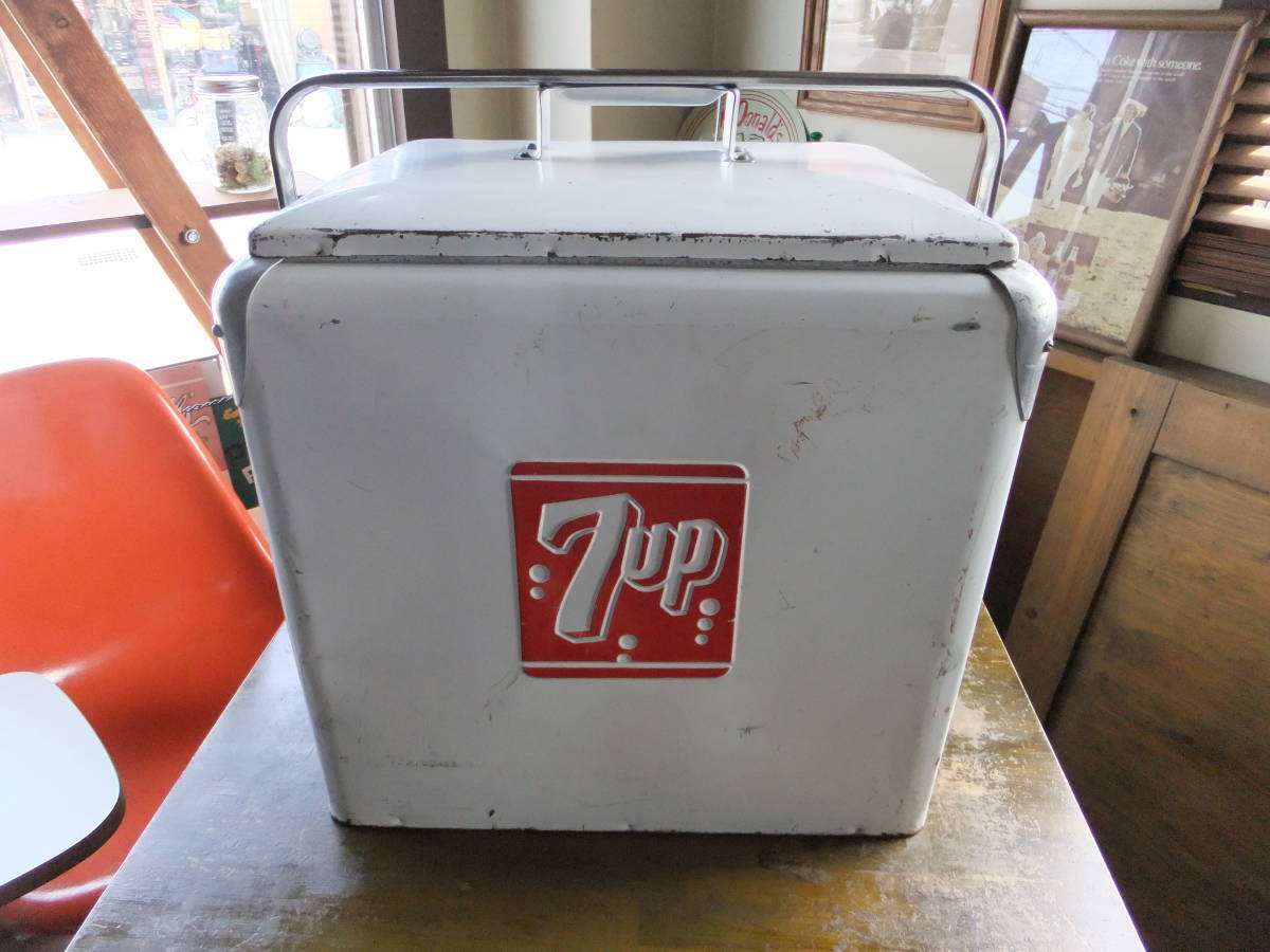 7UP セブンアップ ビンテージ クーラーボックス スチール製｜広告 