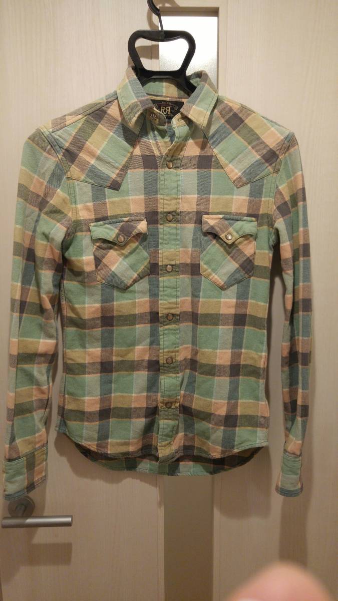 RRL ダブルアールエルチェック ウエスタンワークシャツコンチョボタン