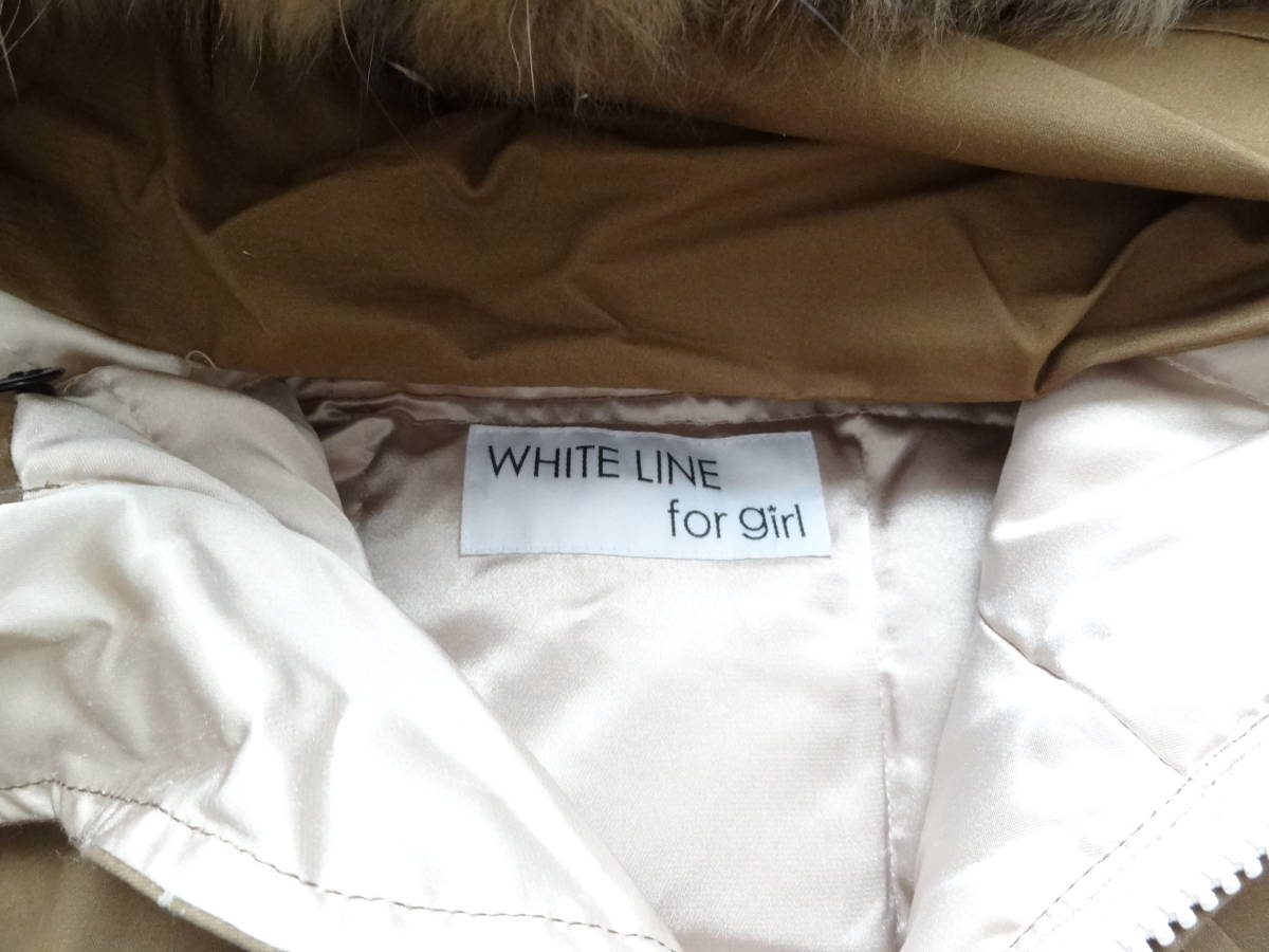 WHITE LINE for girl 38☆ホワイトライン☆ダウンジャケット(ハーフコート)　ブラウン ダウンジャケット WHITE LINE 「名品／撥水／抗菌防臭」ショート丈リサイクルダウンコート -ご夫婦編- 2WAYフーデットダウンコート