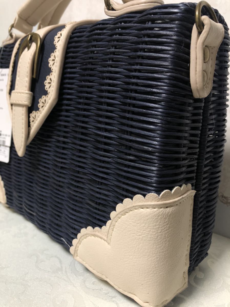 アクシーズファム  ショルダー　バッグ　かご　デコラティブラタンショルダーバッグ axes femme - アクシーズファム ショルダー バッグ かご デコラティブ