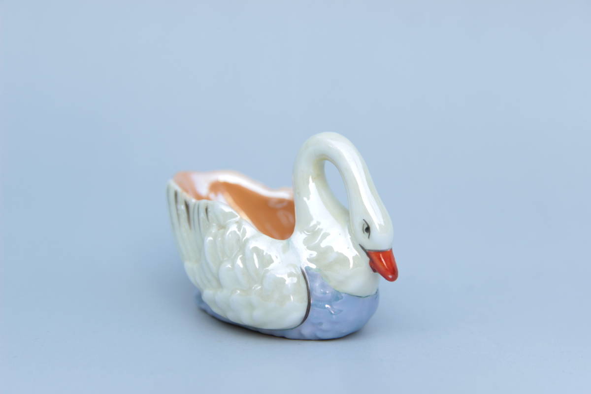美品！オールドノリタケ 白鳥 スワン 小ボウル1918年 ラスター彩