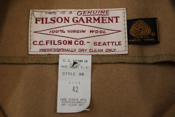 FILSON フィルソン USA製 - 90年代 オイルドジャケット 90s | Filson 古着 ビンテージ 70年代 長袖 二点以上お買い上げ送料無料 ビンテージUSA製 Workwear