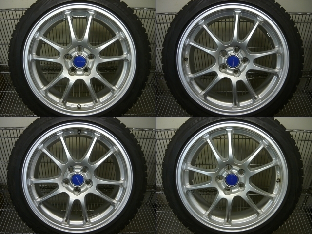 30プリウス等に！エコフォルム＋ブリザックレボGZ●17×7J＋50 5穴×100●215/45R17●タイヤホイール4本セット●トヨタ用●(fW799