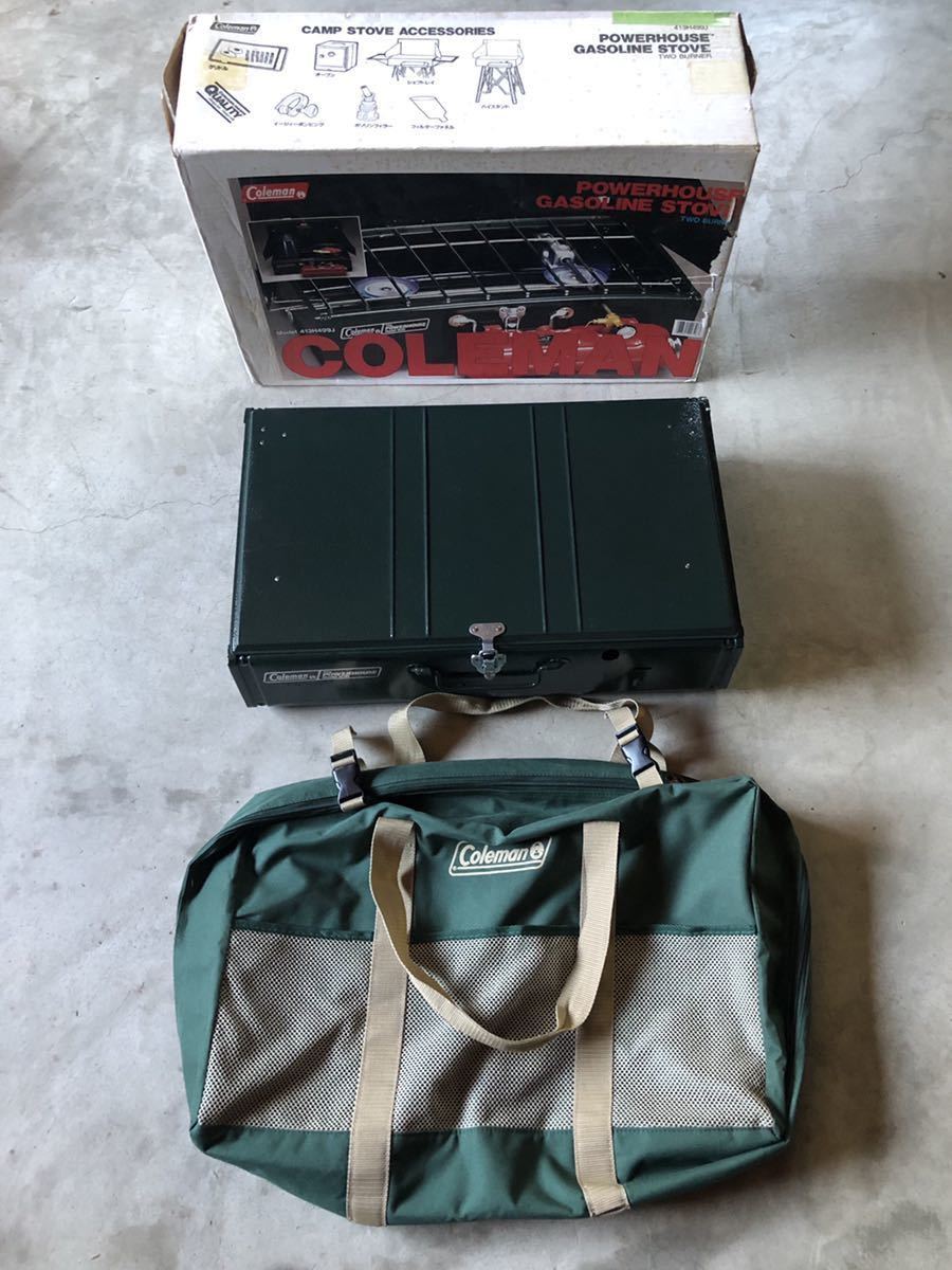 【赤字超特価，新作登場】 コールマン Coleman ガソリン ツーバーナー 定番 413H 499J POWERHOUSE GASOLINE STOVE パワーハウス アメリカ製/ キャンプ BBQ(ツーバーナー)｜売買されたオークション情報、yahooの商品情報をアーカイブ ツーバーナー