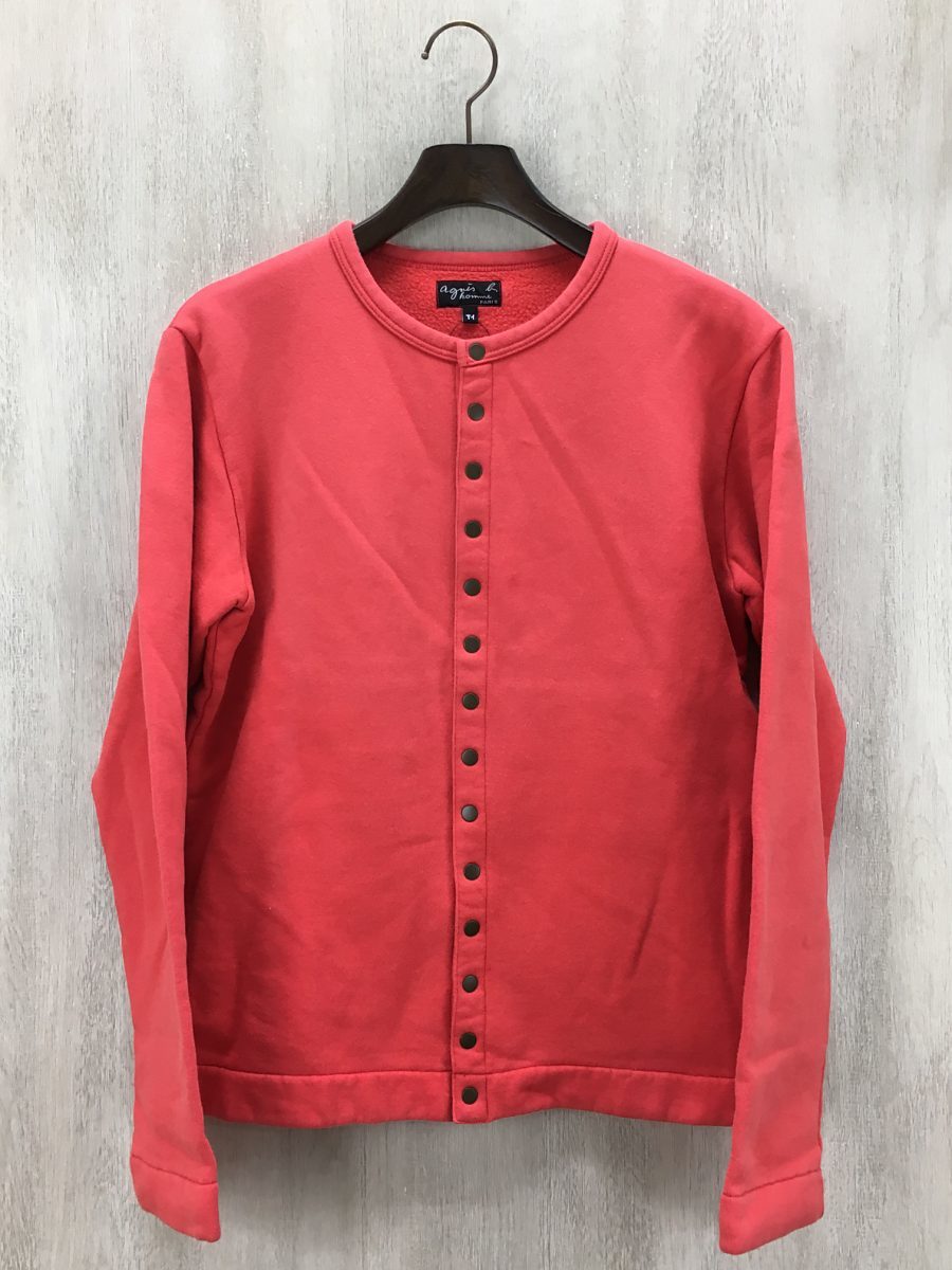 全国無料，品質保証 agnes b. homme コンプレッションカーディガン/スナップ/コットン/RED(カーディガン)｜売買されたオークション情報、yahooの商品情報をアーカイブ公開 - オークファン カーディガン