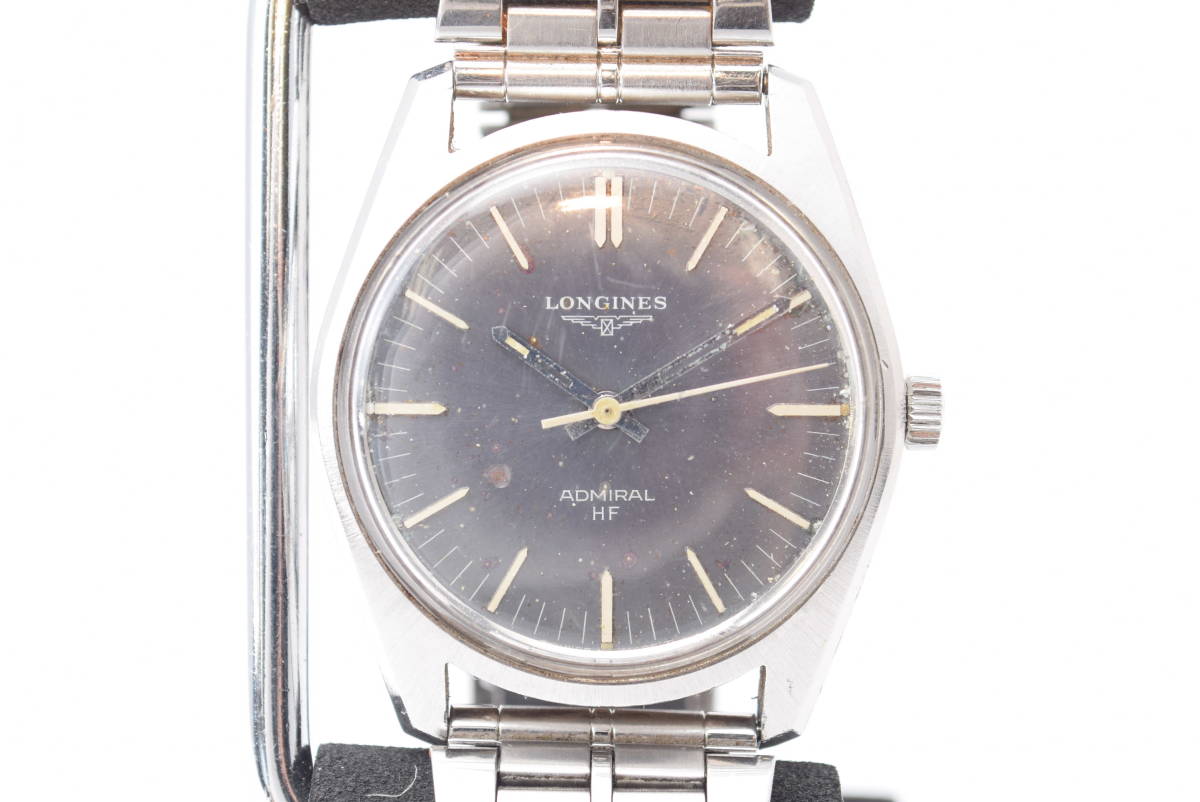 S☆LONGINES ロンジン ADMIRAL アドミラル HF 手巻き 黒文字盤 メンズ 