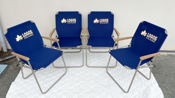 LOGOS 折りたたみアウトドアチェア 4脚セット 未使用 4脚 ☆ LOGOS ロゴス グッディチェア 折り畳み イス スチール