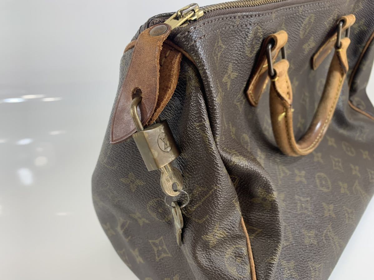 ルイヴィトン LOUIS VUITTON スピーディ30 モノグラム 鍵付き 予備鍵あり
