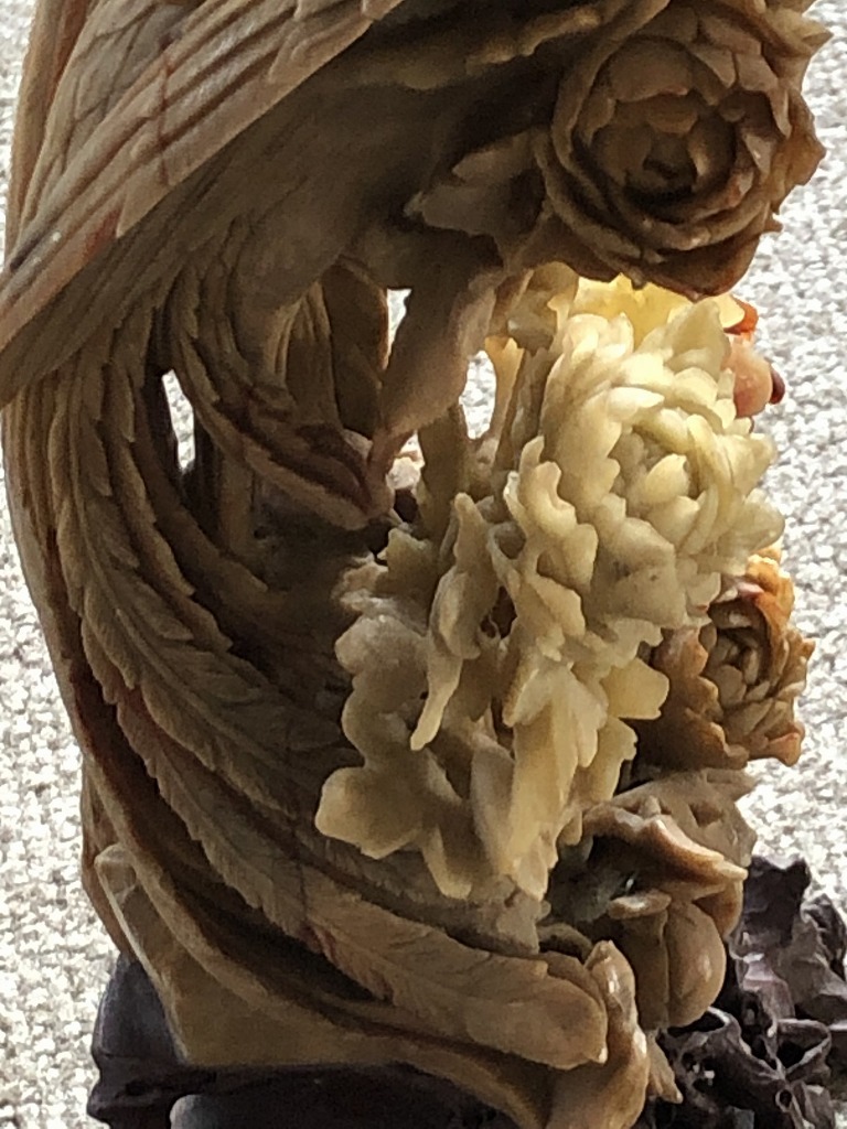 【貴重】芙蓉石西王母置物　23cm！王母娘娘　白寿山石　工芸品 貴重】芙蓉石西王母置物 23cm！王母娘娘 白寿山石 工芸品 貴重】芙蓉石