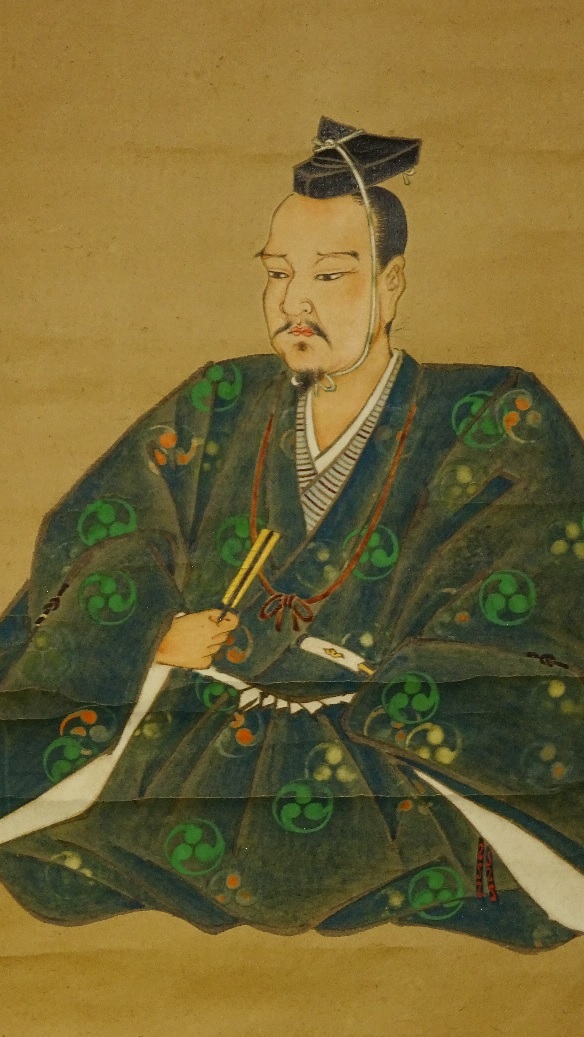 ◇【武者絵／武士侍・武家・武人座像図／竪幅】肖像画歴史風俗人物画