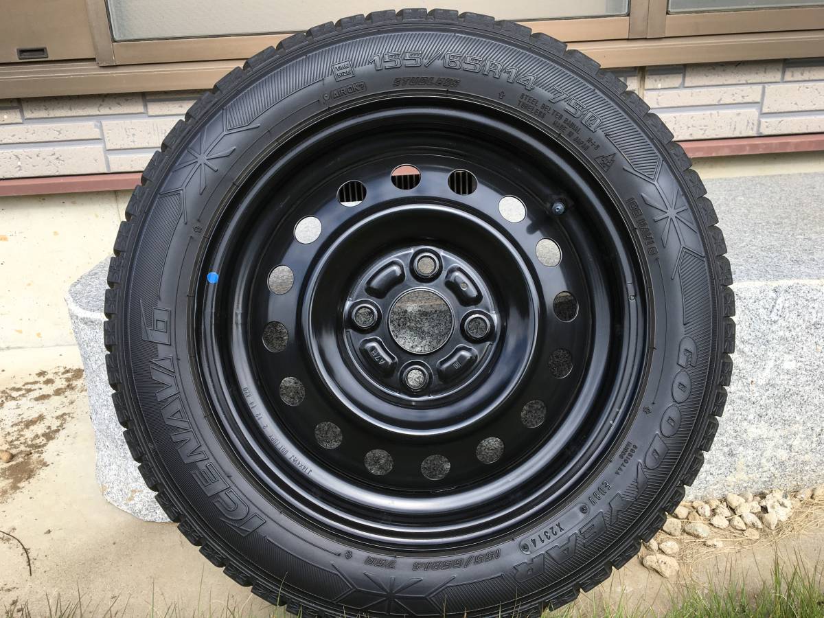 ラパンHE22S 純正ホイール 155/65R14スタッドレスタイヤ4本セット 